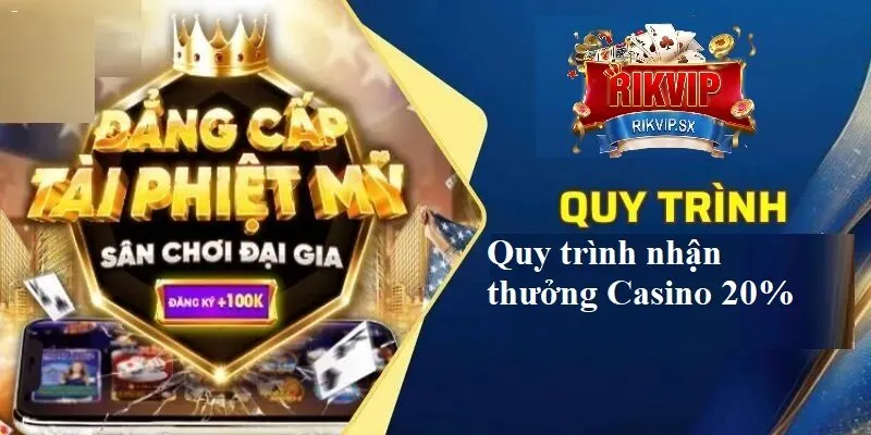 quy trinh nhan thuong casino thuong nap cuoi tuan 20 Quy trình nhận thưởng Casino thưởng nạp cuối tuần 20% tại RikVip
